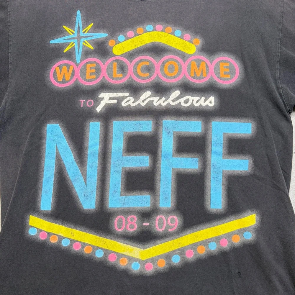 Neff T-Shirt Mens XL Black Welcome to Fabulous Neff 08-09 Distressed Vintage